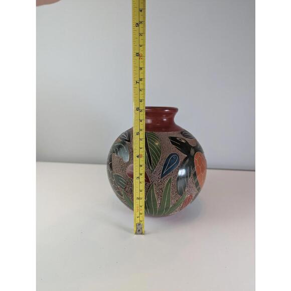 Vntage Nicaraguan Pottery Turtle Vase Luis Bralamonte Signed Hand Painted Art - Picture 6 of 7